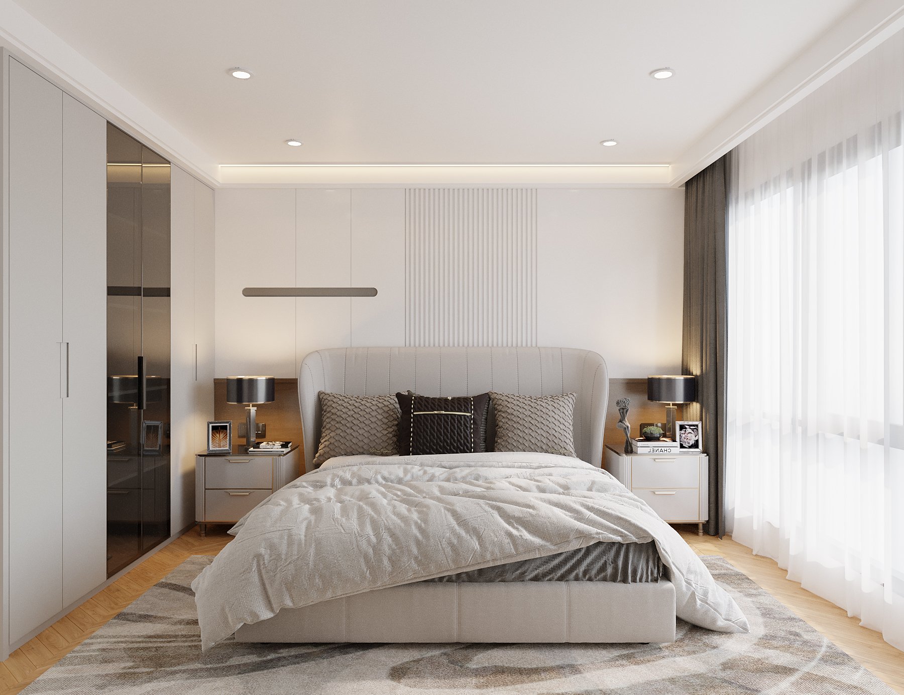 Thiết kế nội thất phòng ngủ phong cách hiện đại sang trọng